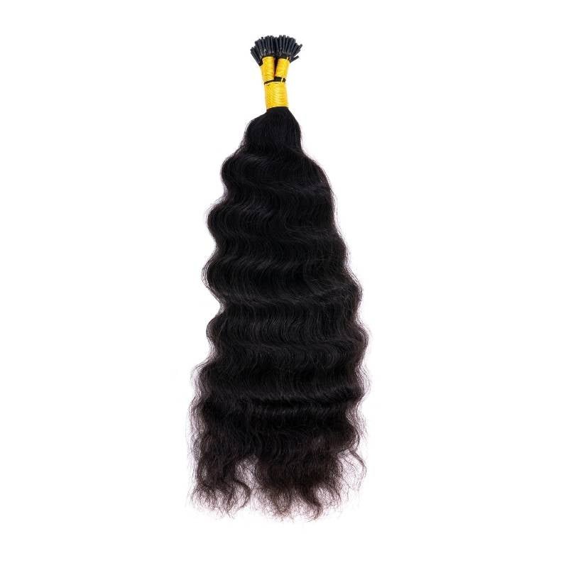 Indian Curly Natural Black I-Tip - Regality Hair & Beauty